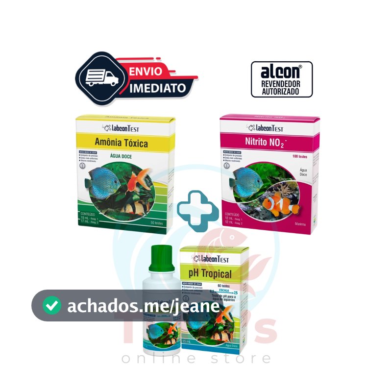 Água do aquário matando seus peixes? Kit Completo Teste Amônia + pH + Nitrito Original Alcon| Resultado Rápido