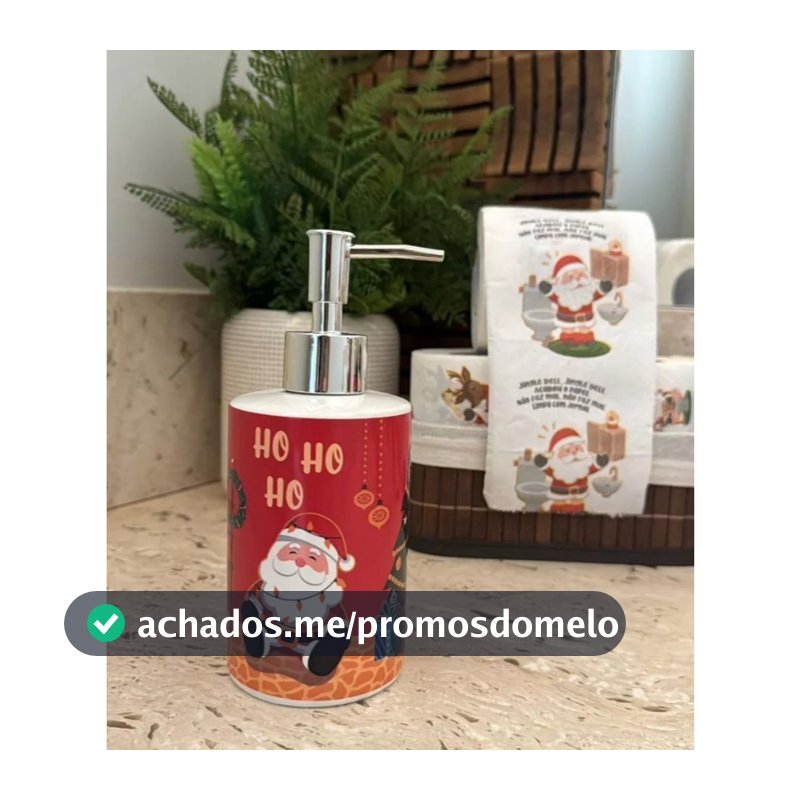 Enfeite de Natal Kit de Banheiro 2 Peças (1Porta Sabonete + 1Papel Higiênico)