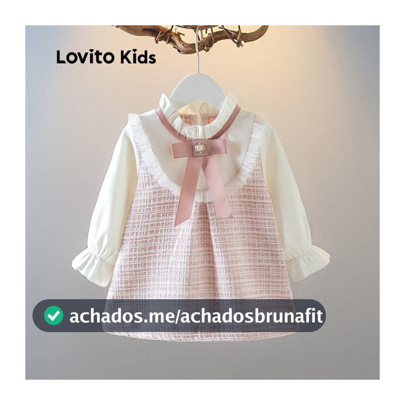 Lovito Kids Casual Vestido com Laço para Menina primavera/verão LNL123140