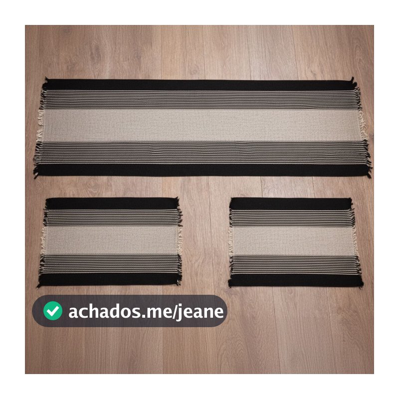 Kit Jogo de Passadeira 3 Peças para Cozinha Kit Três Peças de Passadeira com Tapetes de Cozinha