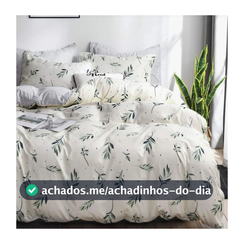 Capa Edredom Duvet Queen + Fronhas ESTAMPADA E LISA 400 Fios CONFORT 2,40 x 2,60