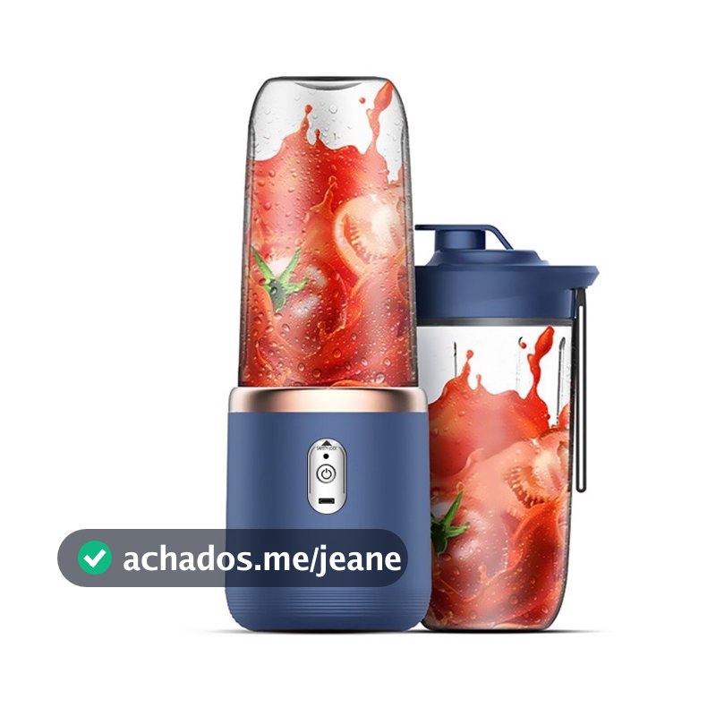 Liquidificador Portátil Elétrico 400ML 6 Lâminas Mini Mixer para Suco Leite e Smoothie