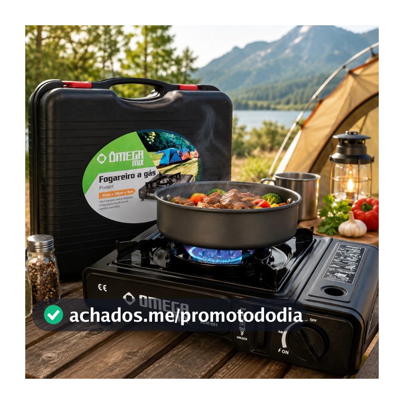 Fogareiro Portátil a Gás Camping com Maleta Fogão Compacto para Pesca Trilha e Viagem