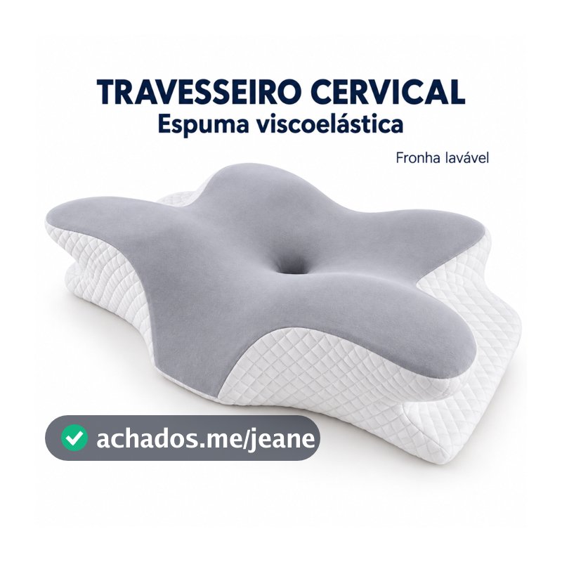 Travesseiro ortopédico borboleta cervical para combate a dores na coluna, dores de cabeça - viscoelastico fronha lavável
