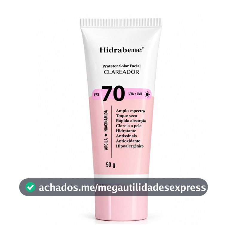 Protetor Solar Facial Hidrabene FPS 70 Toque Seco - 50g
