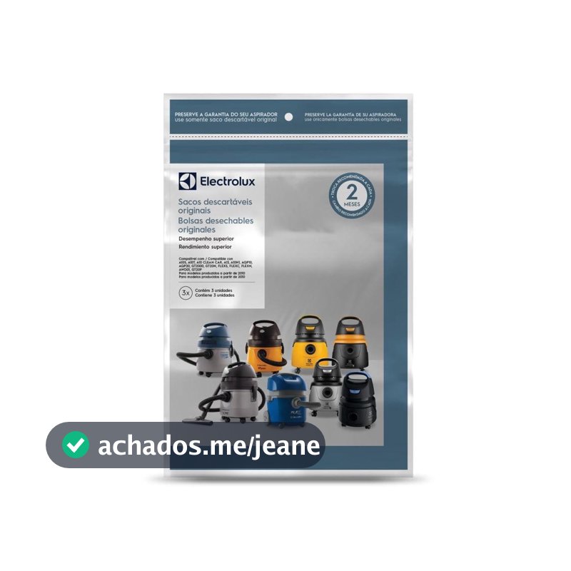 Kit 3 Sacos de aspirador de pó - Modelos A10, Acqua Power e Gt2000 (CSE10) Electrolux