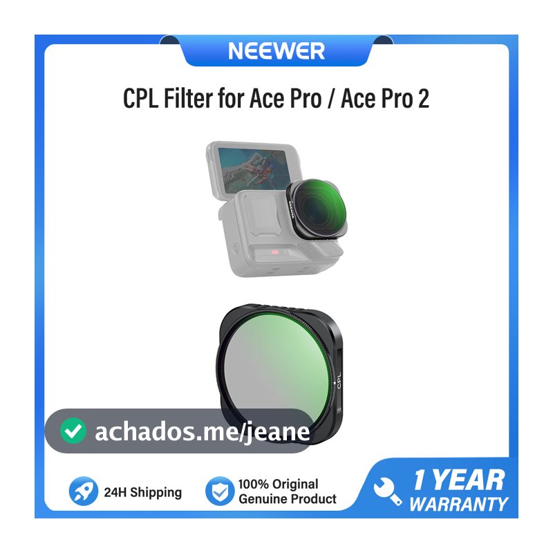 Filtro De Difusão Preto NEEWER CPL/UV/1/4 Compatível Com Insta360 Ace Pro/2