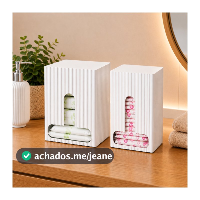 Kit Porta Absorvente e Protetor Diário Organizador Dispenser de Banheiro e Armário Moderno Elegante Feminino