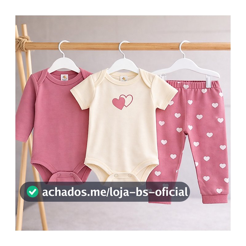 Conjunto Menina 3 Peças Roupa De Bebê Feminina Enxoval Algodão Kit Body Premium Conforto Total
