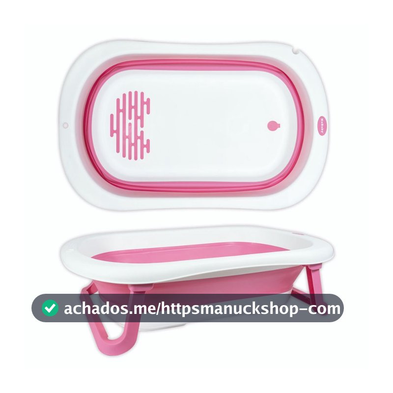 Super Banheira Infantil para Bebê Antiderrapante Dobrável 35 Litros Rosa - KaBaby