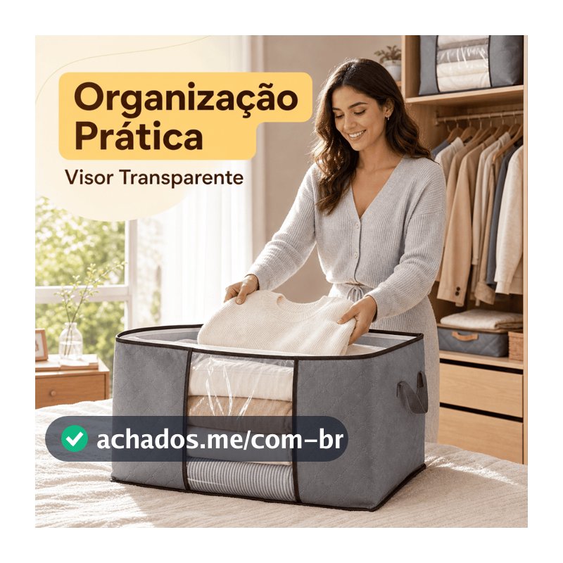 Caixa Saco Organizador Cobertor Casaco Guarda Roupa Ecológico Anti-Poeira Umidade Insetos Multiuso