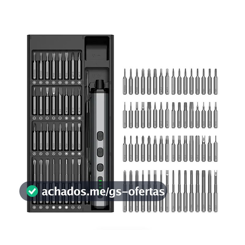 Kit Chave Elétrica Multifunção 68 em 1 Para Manutenção Torx Fenda
