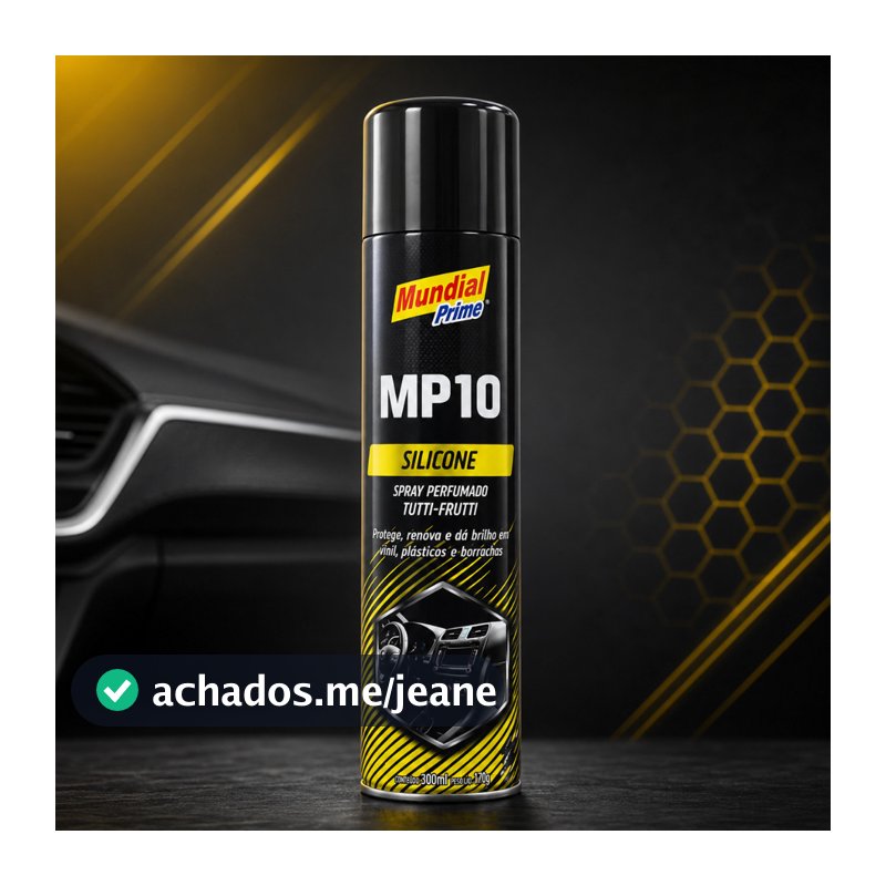 Silicone Spray Automotivo 300ml MP10 Mundial Prime Perfumado Tutti-Frutti Para Painel Plástico Borracha