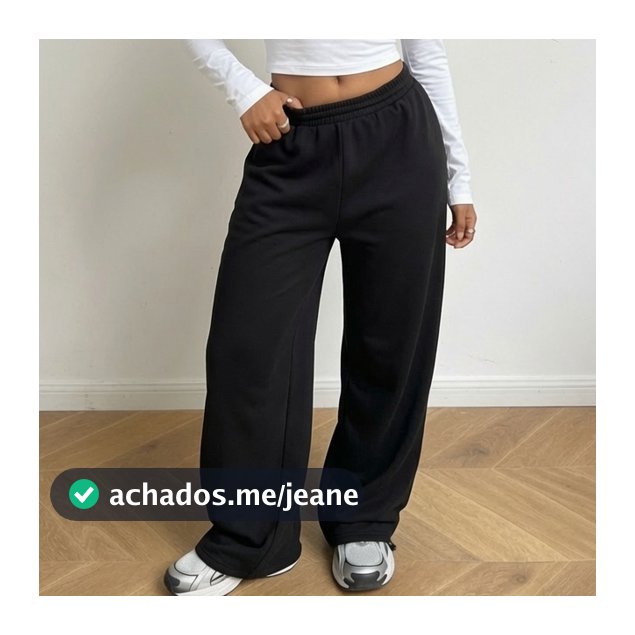 Calça Moletom Modelo Wide leg Despojada Lisa Feminina Casual Treino Hype