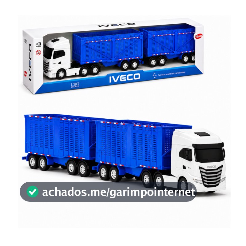 Caminhão Canavieiro Iveco S-Way Brinquedo Rodotrem Articulado 74cm Grande Infantil