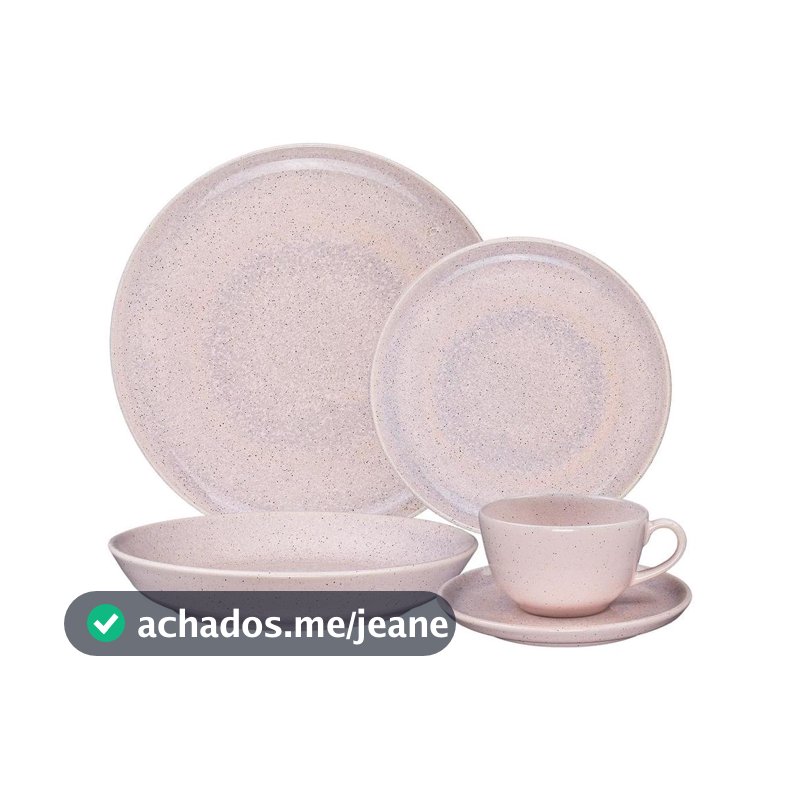 Aparelho de Jantar e Chá 20 Peças Flat Oxford Belle Rose