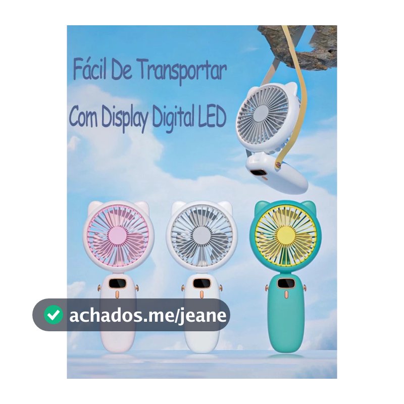 Mini Ventilador Portátil Recarregável USB com design Divertido