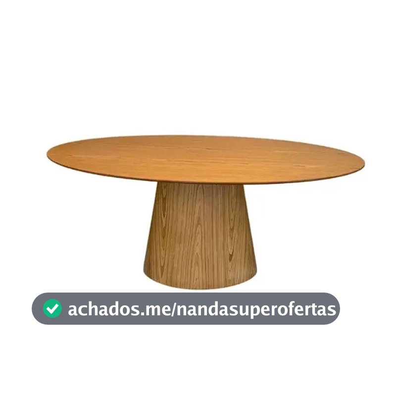Mesa De Jantar Oval Cone 160x90 Cm Freijó Cor Marrom