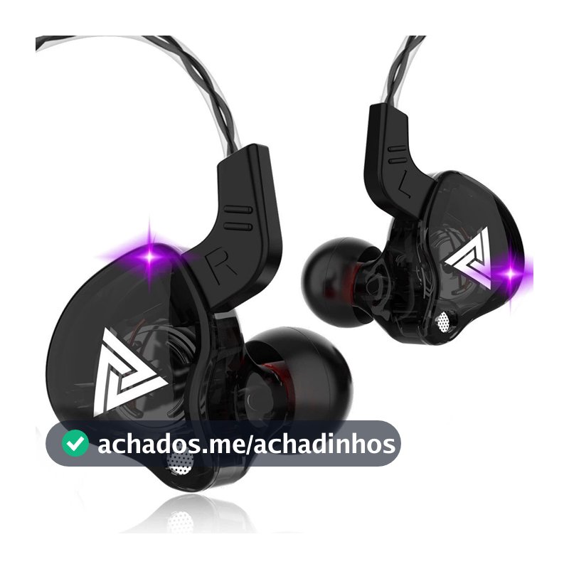 Fone de ouvido com fio com microfone cobre driver fone de ouvido esportivo baixo estéreo QKZ