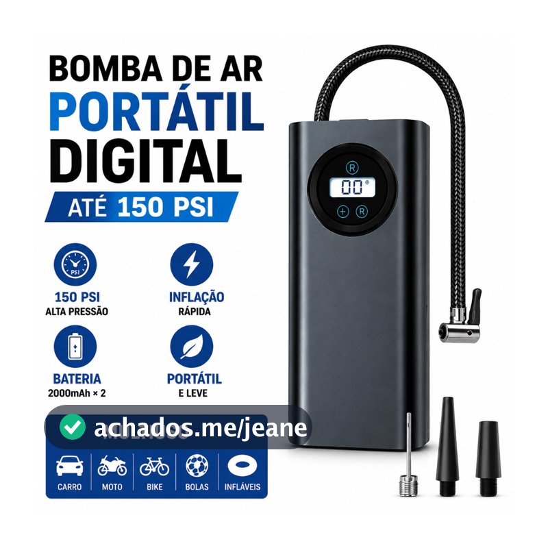display digital bomba de ar elétrica sem fio pneu inflator motocicleta carro bicicleta compressor de ar portátil
