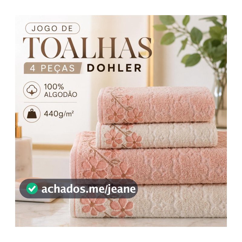 Kit Jogo De Toalhas Banho Rosto Dohler 100% Algodão Ótima Absorção Felpuda Toque Macio Eva