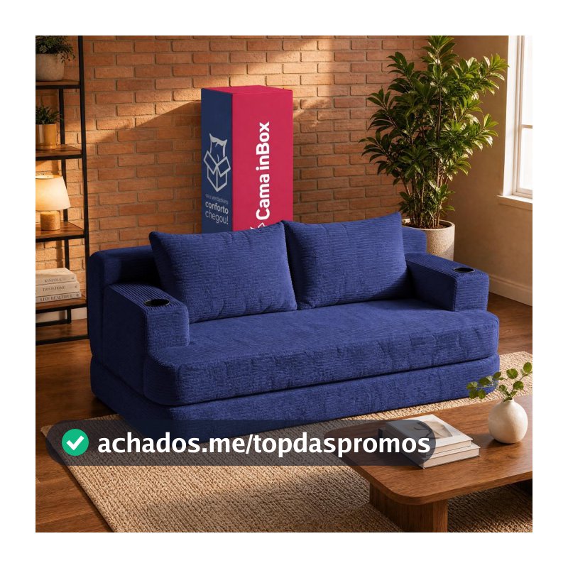 Sofá Cama Nami. 1,50m Xpand Tech Tecido Velourê Cama inBox