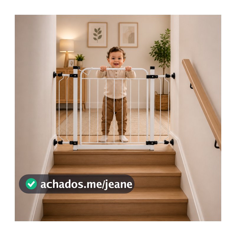 Grade de Proteção para Bebê e Criança Portão de Pressão 69cm com Extensor