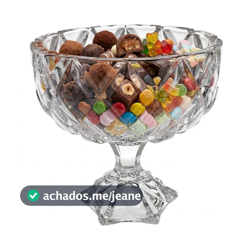 Bomboniere Baleiro Centro de Mesa 600ml de Vidro Transparente Resistente Para Bombons Balas e Doces Decorativo