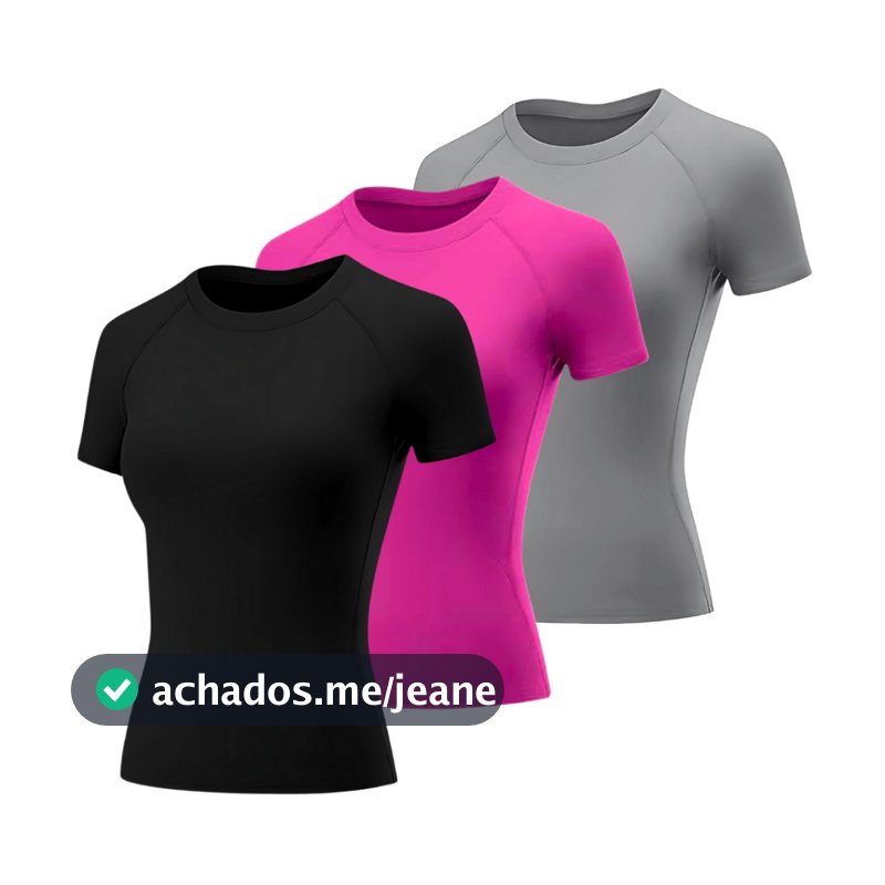 Kit 3 Camisetas Dry Fit Femininas Academia Treino Blusas