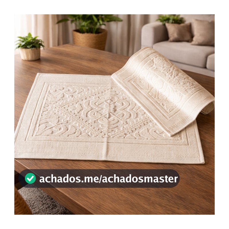 Tapete Atoalhado Confort 50x80cm Banheiro Cozinha Sala  Algodão Lavável na Máquina Diversas Cores