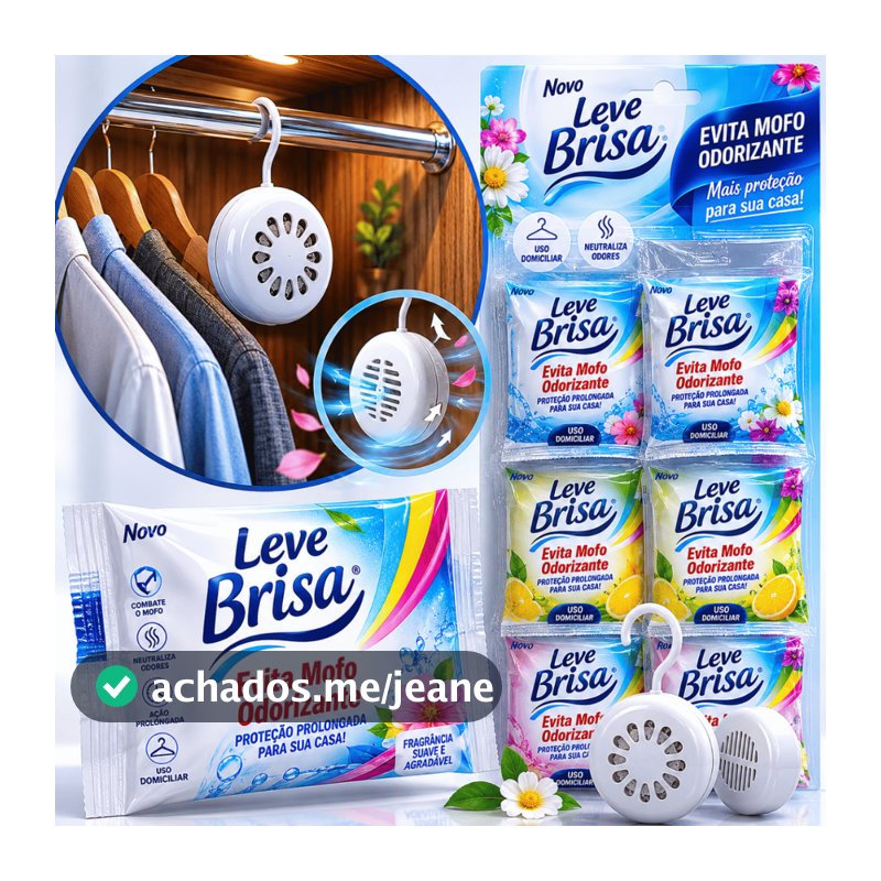 Evita Mofo Odorizante Leve Brisa Kit Promocional Anti Mofo Fungos Guarda-Roupa Gavetas