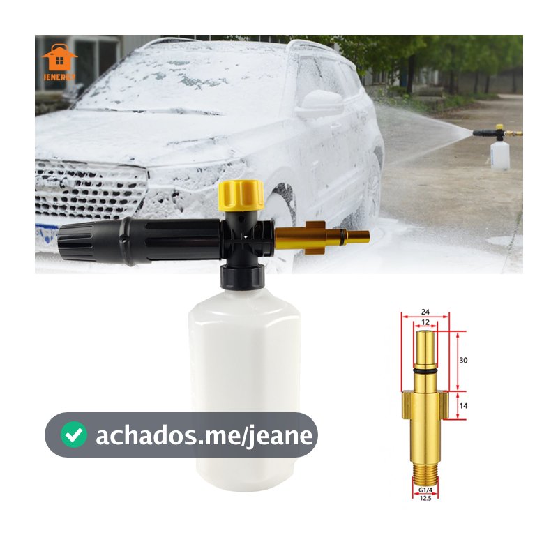 Canhão De Espuma Para Lavadora Alta Pressão Snow Foam Sistem Carro Moto Veículo