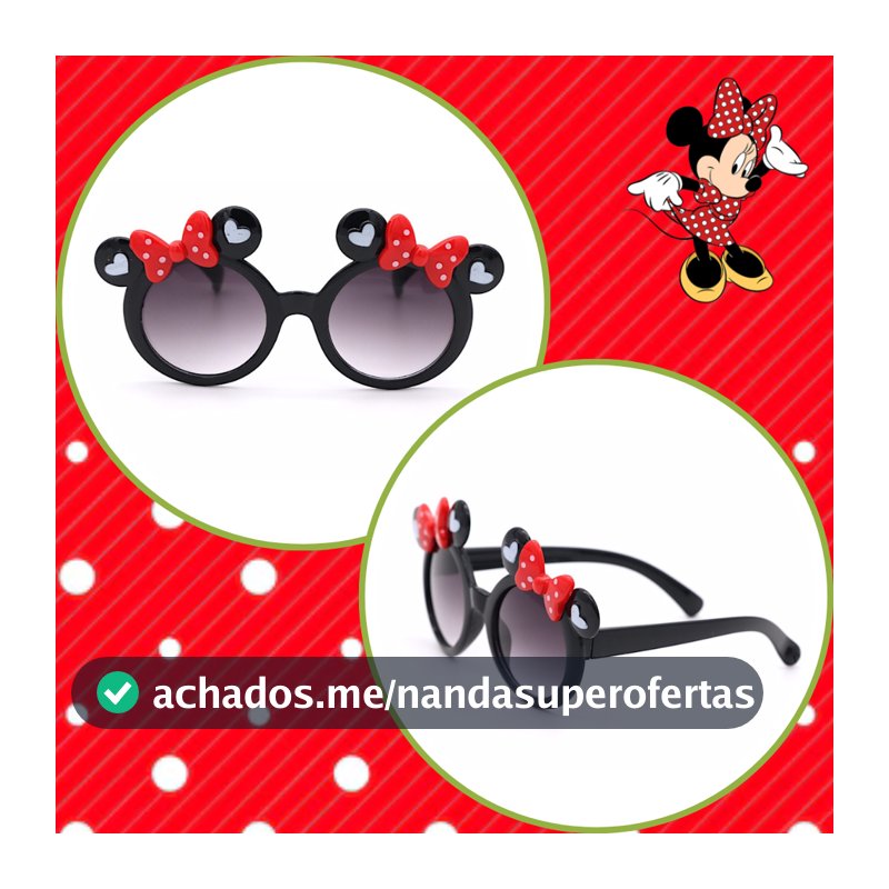 Óculos de Sol Infantil Feminino Minnie Minney Cores Variadas Para Meninas