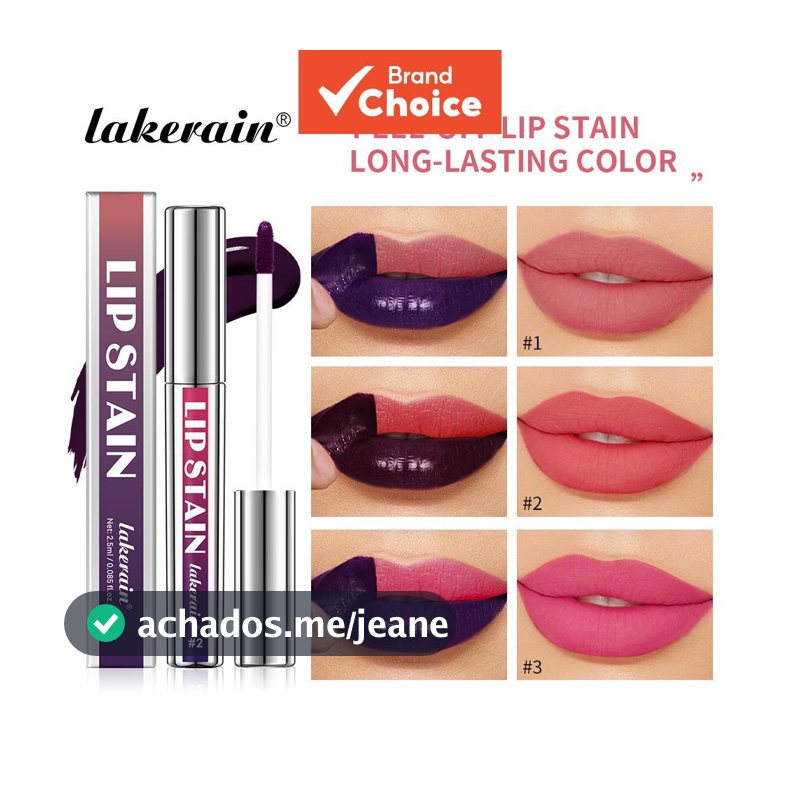 Batom De Tatuagem Lakerain Peel Off Lip Stain-3 Cores Escolha Oficial , De Longa Duração , À Prova D'água , Não Pegajoso
