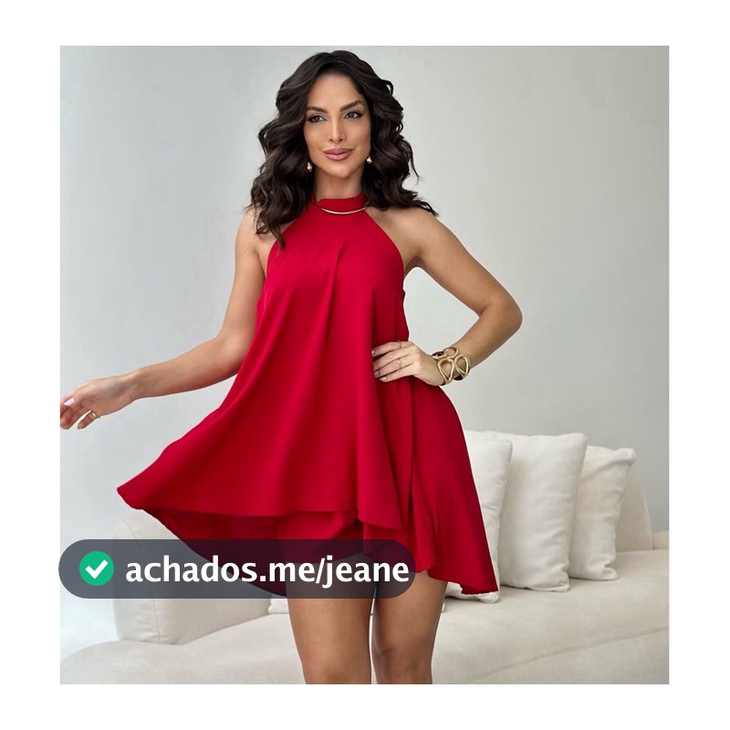 Conjunto Feminino  Duna Premium Frente Única Estilo Vestido Macaquinho  Soltinho Com Decote nas Costa Tendência