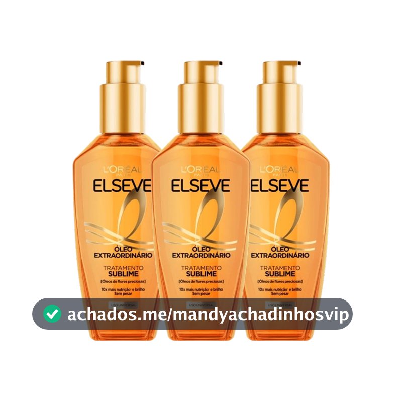 Kit 3 Óleo Capilar Elseve L'Oréal Paris Óleo Extraordinário 100ml - 3 unidades