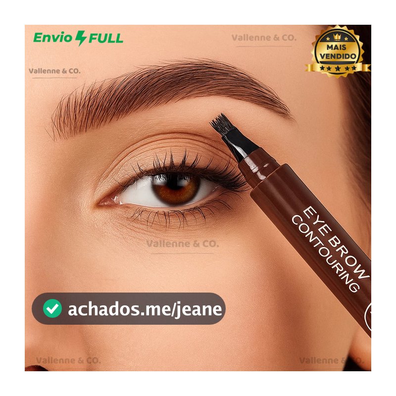 Caneta de Sobrancelha Fio a Fio 4 Pontas Microblading À Prova D'Água Preenche Falhas Natural