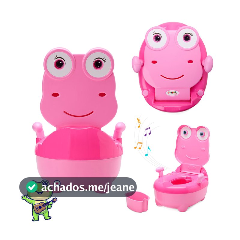 Troninho Infantil Musical Penico Sapinho Rosa Bebe Desfralde Divertido Replay Kids