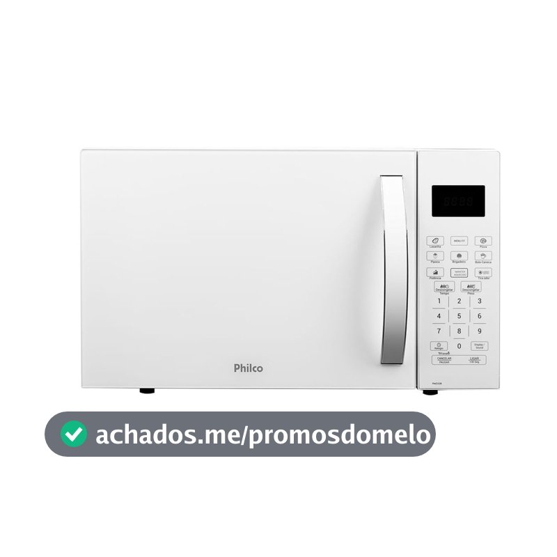 Micro-Ondas Philco 20L Branco Limpa Fácil PMO23B