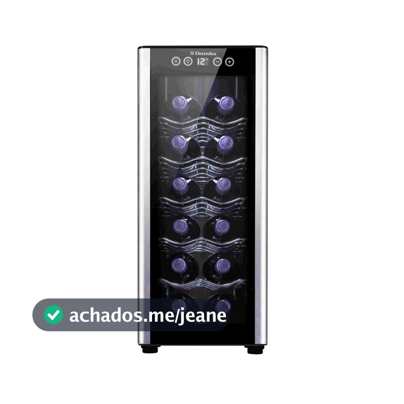 Adega de Vinho Climatizada Electrolux 12 garrafas Uma Porta Acabamento em Alumínio (ACB12)