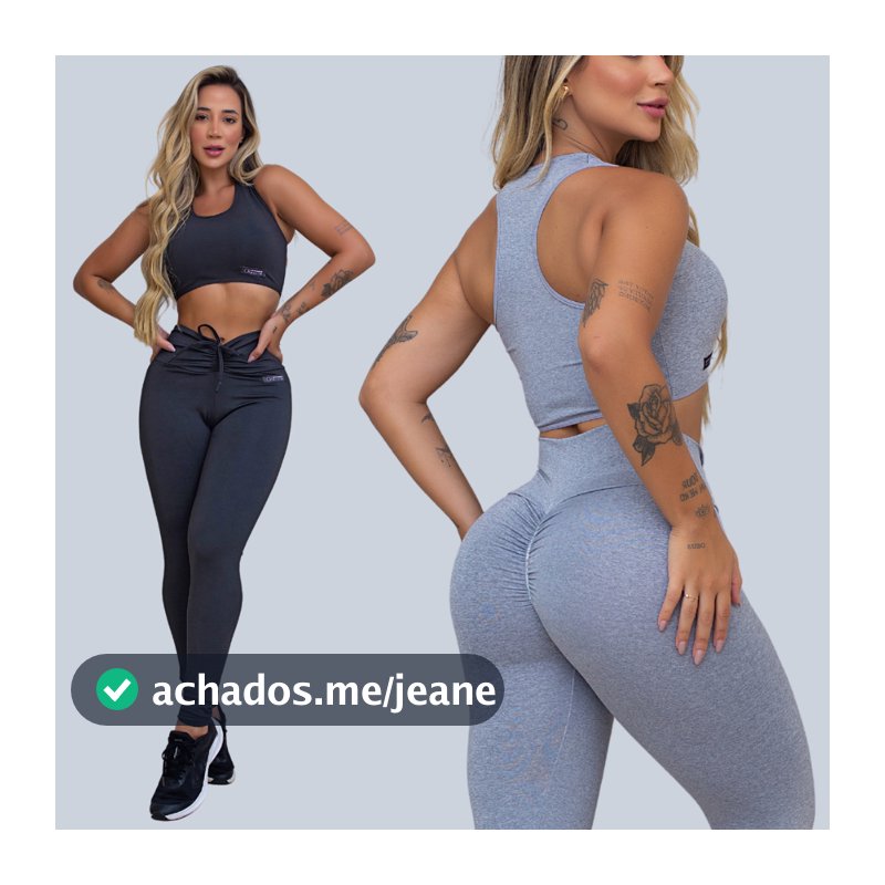 Kit 2 Conjuntos Academia 2 Tops e 2 Legging Levanta Bumbum