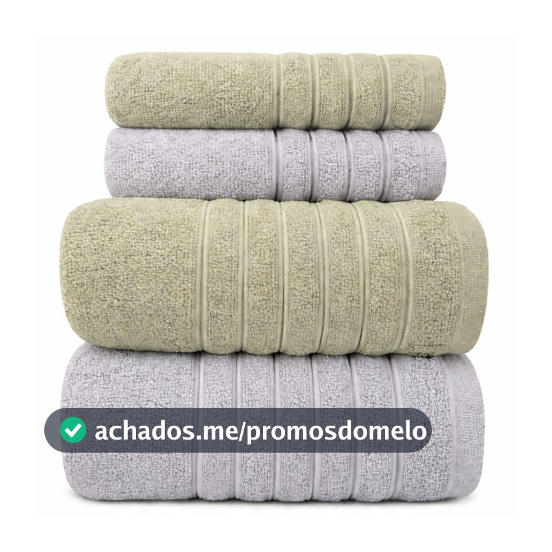 Kit 4 Toalhas (02 Banho e 02 Rosto) - Jogo de Toalhas 100% Algodão Grande 75cm x 130cm 460g