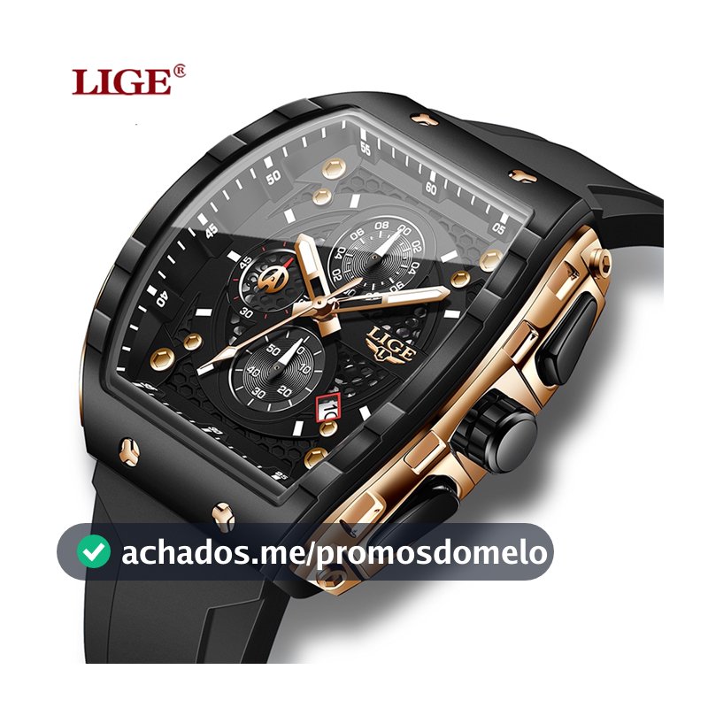 LIGE Homem Relógio Moda Luxo À Prova Dwaterproof Água Pulseira De Silicone Quartzo Relógios Masculinos Luminosos Esporte