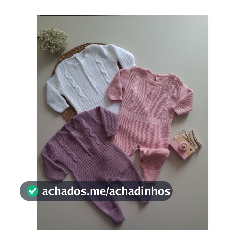 Macacão para Bebê Tricô Unissex  Menino Menina Tricot Recém Nascido Saída Maternidade