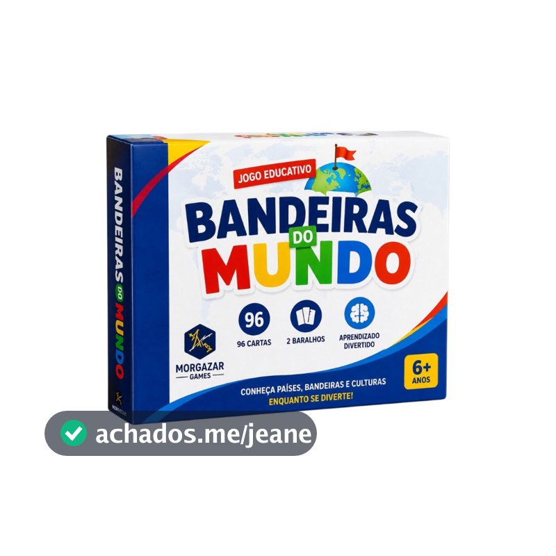 Jogo de Cartas Educativo Bandeiras do Mundo Países e Geografia - Infantil