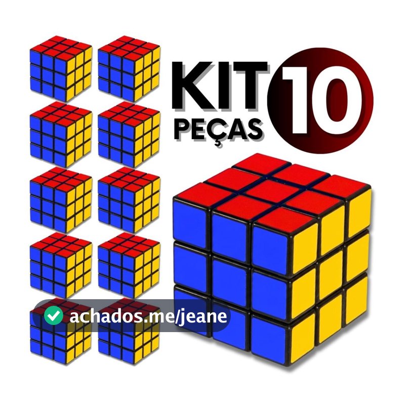 Kit 10 Cubo Mágico Clássico 5x5 cm Brinquedo Educativo para Crianças e Adultos