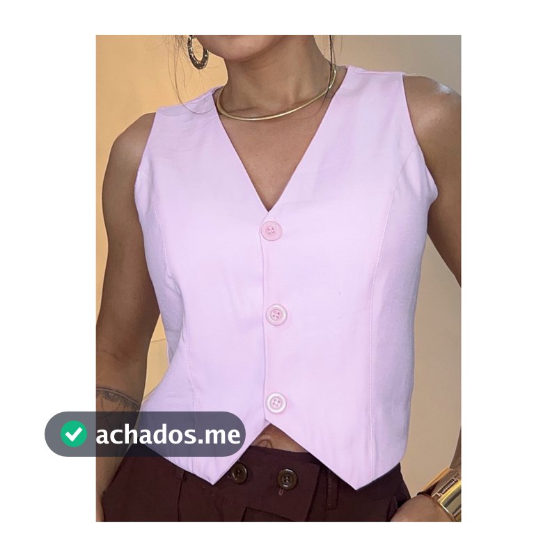 Colete Feminino Alfaiataria Marrant Botões Frontais – Elegante Acinturado Moda Casual Chic