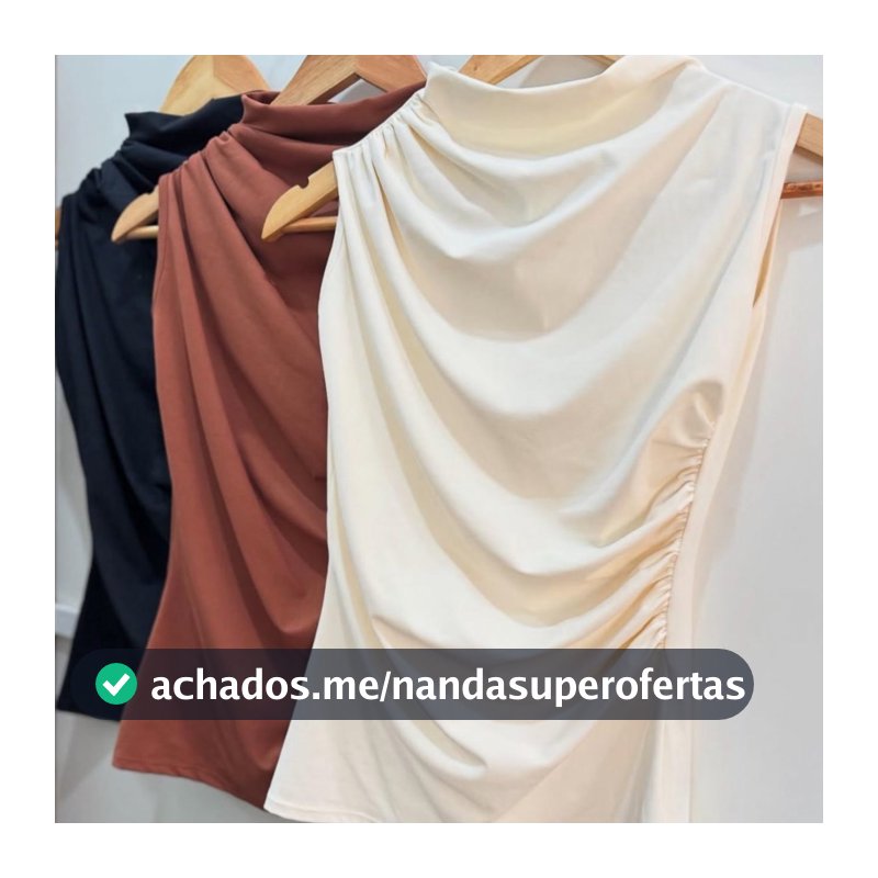 Blusa Regata Poliamida Plissada