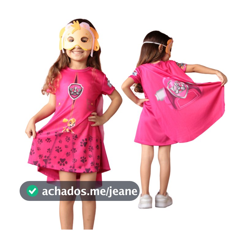 Roupa Fantasia Infantil  Patrulha Canina Skye