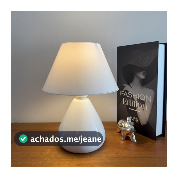 Abajur Luminária de Cerâmica Porcelana Gota Com Cúpula para Decoração Quarto Escritório Sala